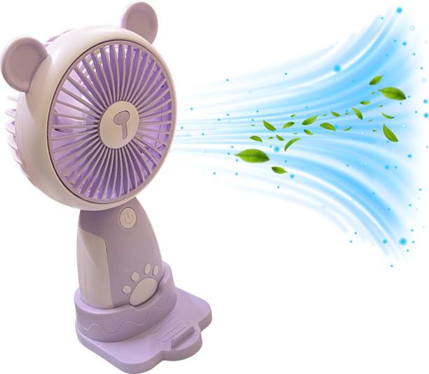 WOYR Premium Quality 3 Speed Portable Fan| 500 Mah Lithium Battery Rechargeable Fan Mini Fan Electric with upto 3 hours of battery backup Rechargeable Fan, USB Fan