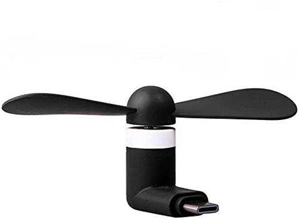 MORTAS Universal USB C Mini Fan Portable Type C Mobile Phone Cooling Fan Type C Mini USB Phone Fan Black USB Fan