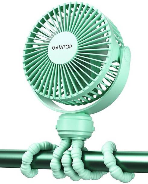 Gaiatop Mini Portable Stroller Fan Battery Operated Clip on Fan Rechargeable Flexible Tripod Handheld Desk Cooling Fan for Car Seat USB Fan