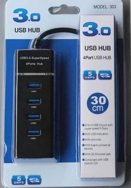 UNIQUE STORE NEW Mini USB HUB 4.0 Port SuperSpeed 3.0 Led Indication for Laptop, Computer Pendrive, Mouse, Keyboards, Camera, Mobile, Tablet, TV Etc USB Hub