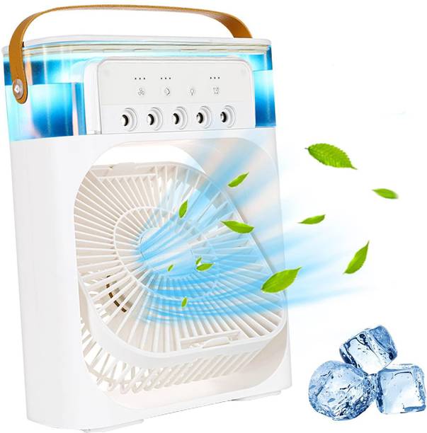 DUJE Mini Fan with Rechargeable | USB Charging | 4-hours Battery Backup-E 3 Speed | 2-Light Brightness Setting | High Speed | Portable-E Laptop Accessory, Rechargeable Fan, USB Air Cooler, USB Air Freshener, USB Fan