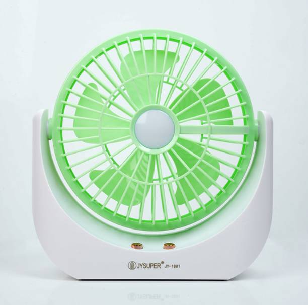 Terviiix JY-1881 Strongwind HighSpeed 5-Speed Rechargeable Table Fan with LED Light, Portable Fan USB Fan