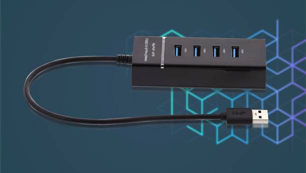 Wanzhow 4 Port LED Indication for Pen drive, Mouse, Keyboards Laptop, PC Computers 4 Port High Speed USB 3.0 Hub Plug and Play USB Hub