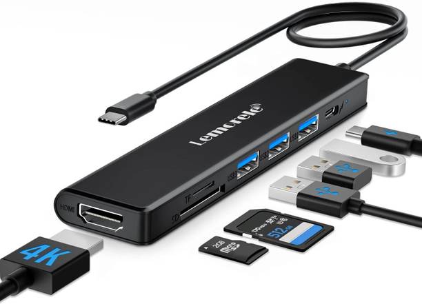 Lemorele USB Type-C Multiport Dongle Hub Adapter 7 in 1 with HDMI 4K@30Hz USB3.0 TC70 HDMI Connector