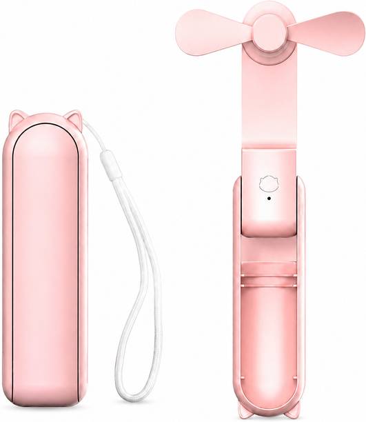 TechPride USB Mini Fan | Portable Pocket Cooling Fan with 2000mAh Rechargeable Battery | Handheld & Desk Fan for Travel, Home, Office, Indoor & Outdoor Use USB Fan