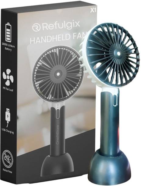 Refulgix USB Rechargeable Mini Portable Hand Fan With Noise Cancelling Design 1200Amh Battery Operated Personal Fan for Women, Makeup, Office, Travel, USB Fan