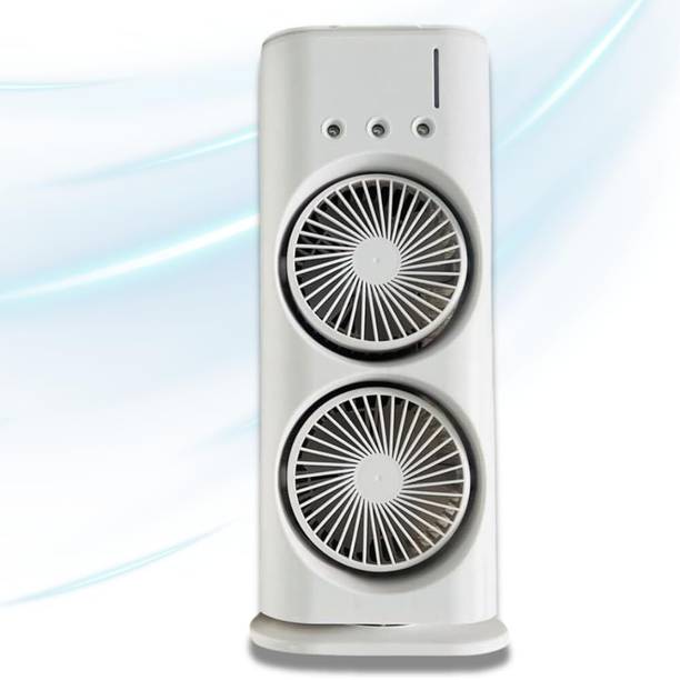 TREATTOES Portable Mini USB Air Cooler Fan, Double Ended Spray Cooling with Mist (T33) 3-Speed Rechargeable Mini AC Fan with Remote for Home, 280ml Ice Tank T33 USB Air Cooler