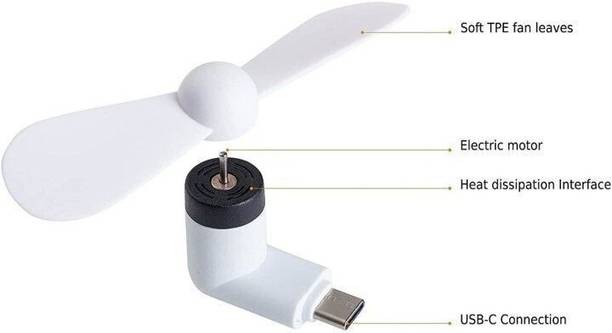 SGM Type-C Personal USB Mini Fan 22 for Android Cell Phones USB mini Fan Type-C portable mini fan 22 usb OTG adaptor gadget for all mobiles USB Fan