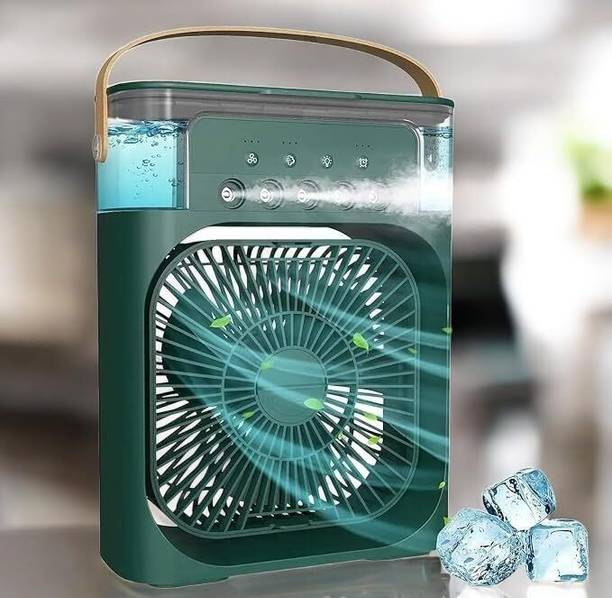 r.enterprise 5 Spray Modes, 7-Color LED Night Light | Personal AC for Room, Office & Travel" Portable Home And Office Use Electric Air Cooler Fans With LED Light USB Air Cooler, USB Fan