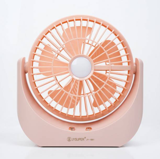 Terviiix JY-1881 Strongwind HighSpeed 5-Speed Rechargeable Table Fan with LED Light, Portable Fan USB Fan