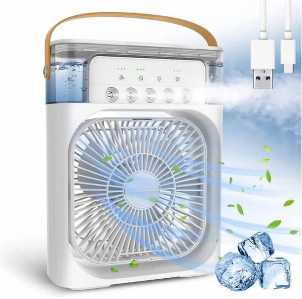 ELOVENARO Air Conditioners Small AC Quiet Personal Air Cooler Office, Home, Travel S1 Battery Powered 3 Blade Portable Mini Fan For Office Desk, Kitchen USB Air Cooler