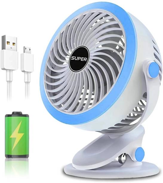 Tazomi 4000mAh Rechargeable Clip Desk Fan,Portable Table Fan,Cooling Fan,Quiet Personal Mini Portable Battery Operated USB Fan