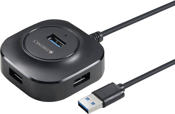 ZEBRONICS (4 in 1 Hub) 400HB, 4 Ports, USB 3.0, Transfer Speeds Upto 5 Gbps, Compact Design, Micro USB USB Hub
