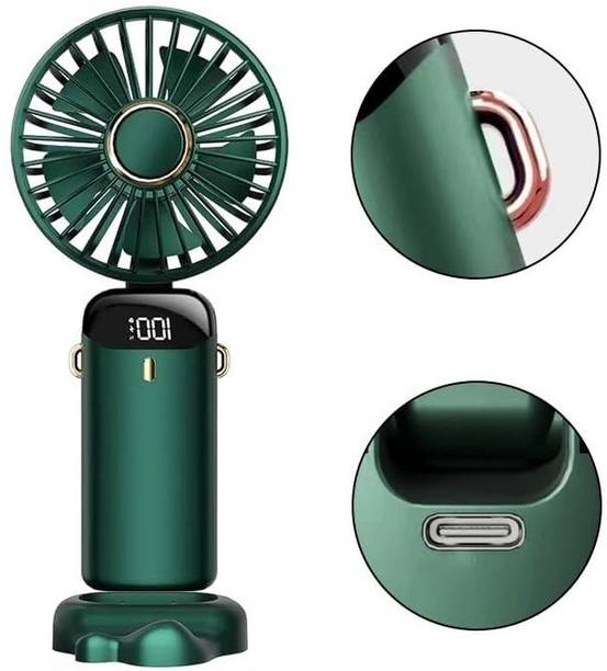 BSVR Display Fan Hand 5 Speed with Foldable 90° & Easy Portability Rechargeable_BS455 Portable Display Fan Hand 5 Speeds_BS455 USB Fan