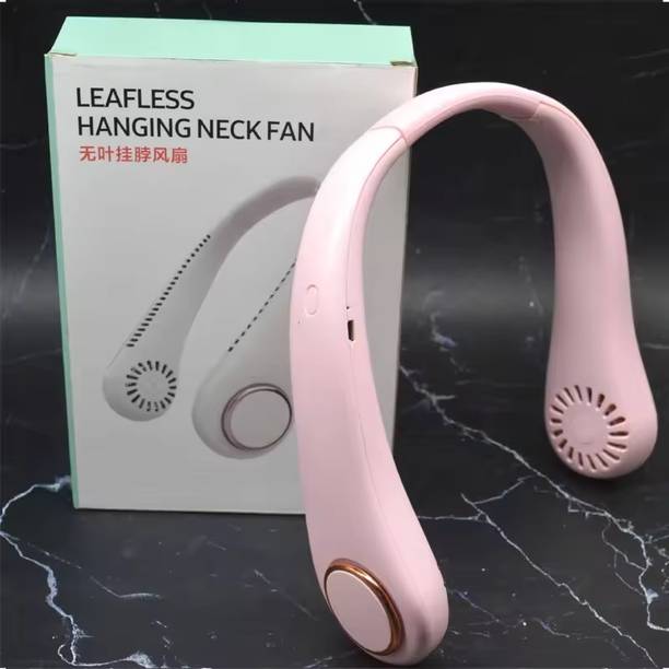 VOLTegIC Portable Neck Fan Hands Free Bladeless Mini Fan-Pink NF-39 Rechargeable Fan, USB Fan
