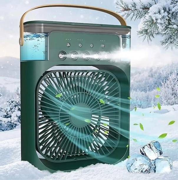 Krovona Mini Portable USB Air Cooler Fan with Humidifier for Home Office Desk Mini AC Cooler with Humidifier|Portable Cooler for Home Office Bedroom Travel USB Air Cooler