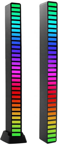 WRADER Rechargeable RGB Sound Control Voice-Activated Pickup Light Music Rhythm Light with Music Sync 32Bit Audio Spectrum Light for Car Desktop TV Gaming (Pack of 2) Led Light
