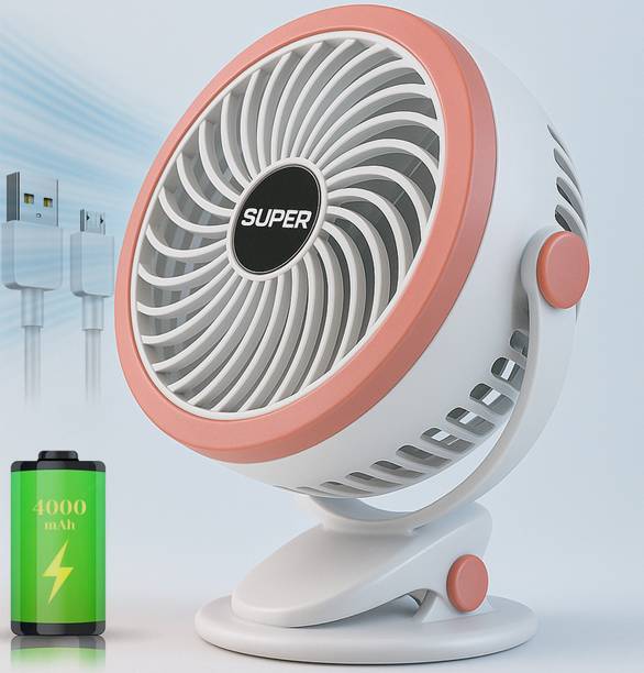 Luranol 4000mAh Rechargeable Clip Desk Mini Fan, Portable Table Fan,USB Fan,Clooing Fan Mini Handheld Fan, Portable Fan USB Rechargeable, Small Pocket Fan USB Fan