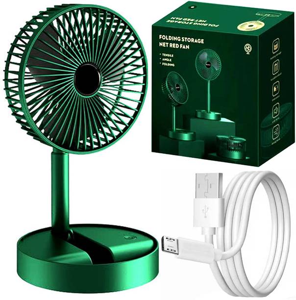 SPERO Powered Silent Small Table Fan for Bedroom Office Outdoor Air coller USB Desk Fan, Mini Folding Fan,3 Fan Speeds 180° Adjustable Angle, Battery USB USB Fan