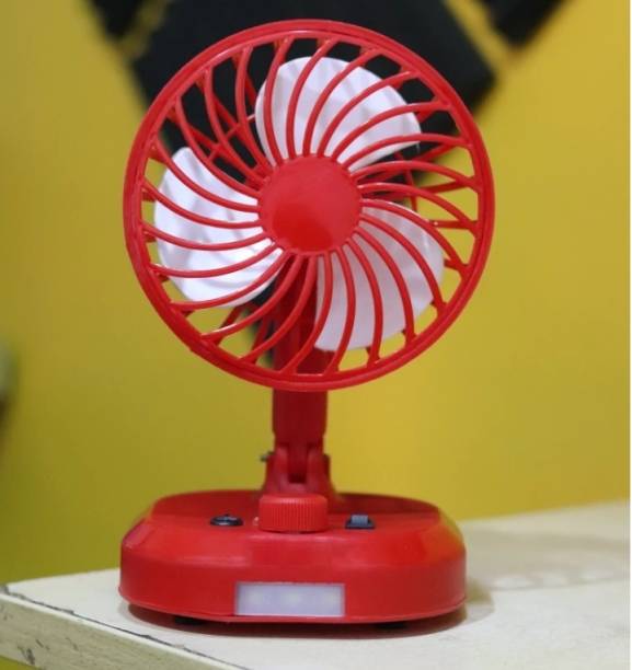 JAIN ELECTRONICS LED Lamp Electric Mini Portable USB Table Fan Air Cooler Handy Chargeable Wind Travel Indoor Outdoor Fan High Speed Cooler Home Car kitchen Desk Rechargeable USB Fan