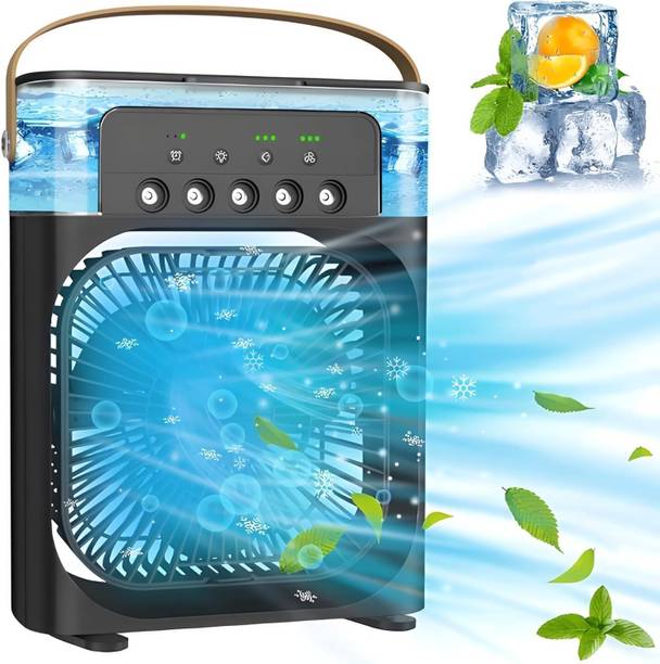SLIPCARE USB Portable Mini Air Cooler Fan, 3 Wind Speeds Spray + 7 Color LED Light - S217 Personal Desk AC Cooler with Water Tank Fan for Home Office Bedroom Travel S217 USB Air Cooler