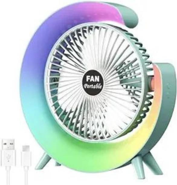 MONEY MINDED Portable USB Rechargeable Mini Table Fan with LED Night Light –Silent & Powerful Portable USB Rechargeable Mini Table Fan with LED Night Light –Silent & Powerful USB Air Cooler