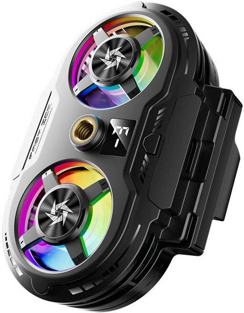 Cubonic SL75 Dual Peltier RGB Mobile Cooler| 1/4 Universal Tripod Hook|2 Gear| 1 Button |Semiconductor Cooling | Spring Loaded Mobile Clamp| Type-C USB Fan