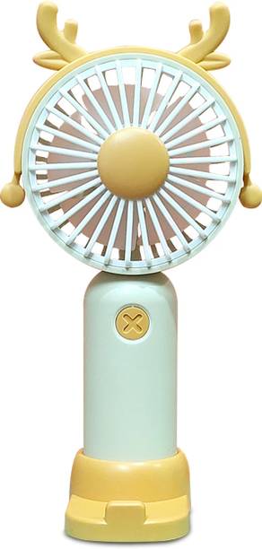 Symbelle USB Portable Fan with Mobile Holder – Cute Fan for Office, Bedroom, Travel | DD8055 USB Fan, Rechargeable Fan