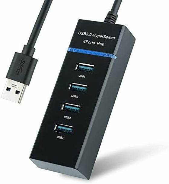 Smacc USB Extension Hub Portable Mini USB Expander 4 Port USB 3.0 Hub Splitter High-Speed Multiport Slim USB Hub Cable Adapter and LED Indicator Compatible for MacBook Air/Laptop/iPad/PC (1.2m Cable Length) USB Hub