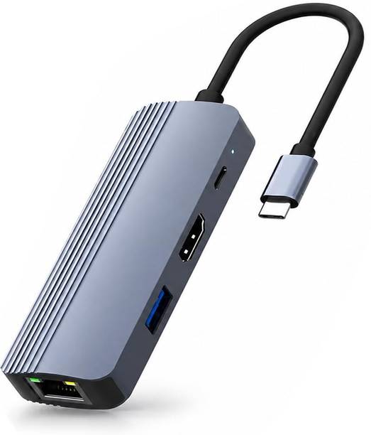 Tobo 4-in-1 USB C Hub Adapter with 4K HDMI, RJ45 Gigabit Ethernet LAN 100W PD Charging, USB 3.0 5Gbps - Type C Multiport Dongle TD-1615A USB Hub