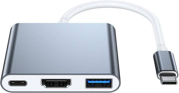 Foxne Point 3 in 1 HUB USB C Docking Station with 4K Universal USB-C Hub with HDMI, USB 3.0 and Power Delivery Support HDMI Connector, Laptop Accessory, USB Hub