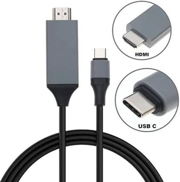 VOOCME USB 3.1 Type C Male to HDMI Male 4K Cable for HDTV, Monitor, Projector 2m cable(Black) Laptop Accessory