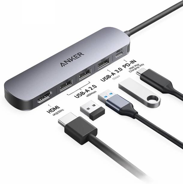 Anker USB-C Hub (5-in-1), 4K@30Hz HDMI with 100W Max Power Delivery A83570A0 USB Hub