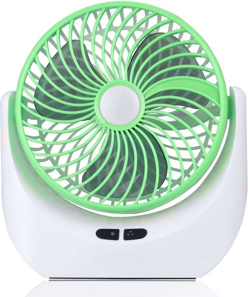 Ampeva High-Speed 4000mAh Rechargeable Table Fan with LED Light, Portable Fan, USB Fan, USB Battery Powered Quiet Personal Fan, 3 Speed For Office, Home, Kitchen USB Fan