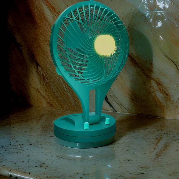GUGGU Mini Ac Cooler Rechargeable Wave Fan Portable (USB Fan) With LED Light_KQA44 Trendy Rechargeable Fan Light Weight Mini Fan_BN44 USB Fan