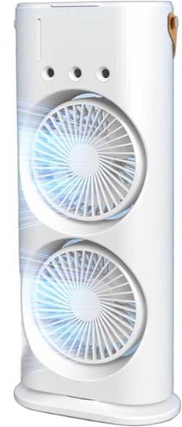 TREATTOES Portable Mini USB Air Cooler Fan, Double Ended Spray Cooling with Mist (TRT18) 3-Speed Rechargeable Mini AC Fan with Remote for Home, 280ml Ice Tank TRT18 USB Air Cooler
