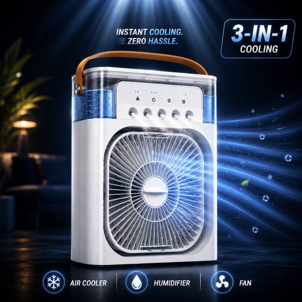 Sarvora 3 In 1 Portable Air Cooler Fan 600ml Water Tank, USB Mini Cooler- 23 USB Air Cooler