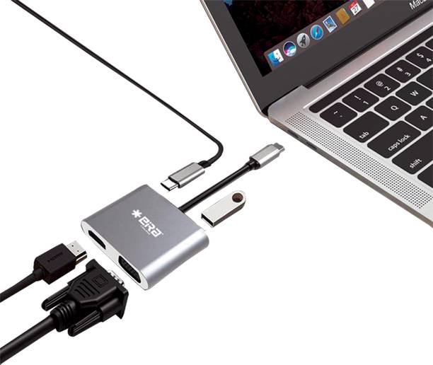 eira USB TYPE-C TO 4 in 1 DUAL DISPLAY MULTIPORT HUB (HDMI+VGA+USB3.0+PD) ER2007UC4 USB Hub
