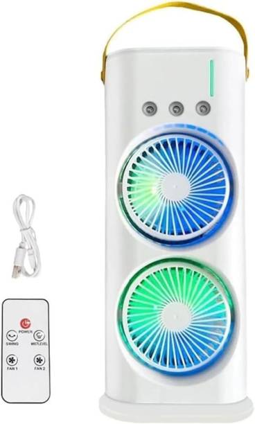 SHIVANTECH | USB Rechargeable | Remote Control | Cool Mist Double-Ended Spray Fan | Removable Front Cover | 90 degree Rotation USB Air Cooler, Rechargeable Fan, USB Fan