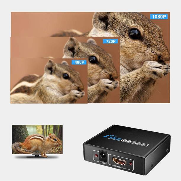 VOOCME 1x2 HDMI Splitter 2 Ports, HDMI Splitter 1 in 2 Out, Supports 3D 4K x 2K Media Streaming Device