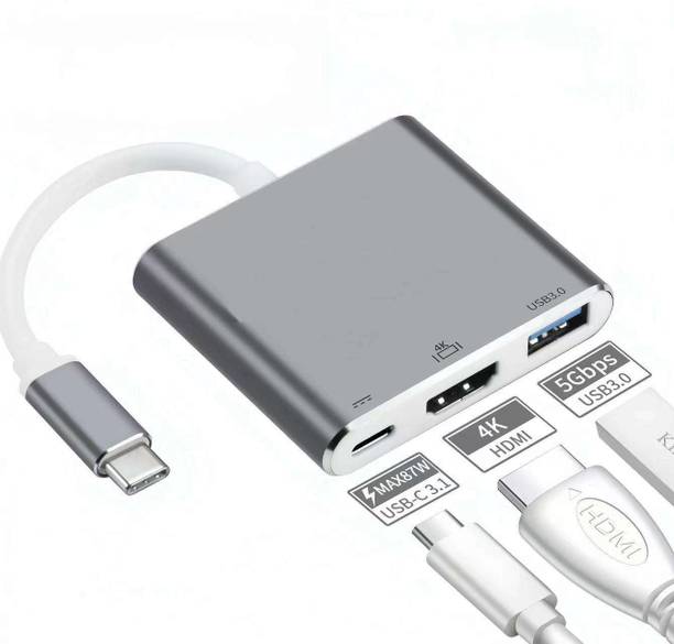 Foxne Point USB-C Hub 3-in-1 Aluminum Alloy Docking Station with 3 Ports 4K60Hz/30Hz USB-C Hub 3-in-1 Aluminum Alloy Docking Station with 3 Ports 4K60Hz/30Hz Card Reader, Laptop Accessory, HDMI Connector, USB Hub