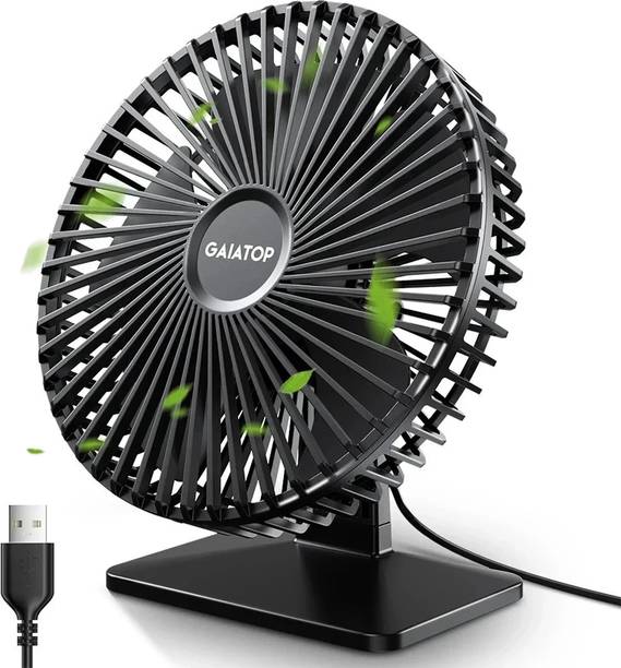 Gaiatop 3 Speeds Portable Mini Powerful Desktop Table Fan Small Table Fan, 6.5 Inch Ultra-quiet, 90° Adjustment for Better Cooling USB Fan