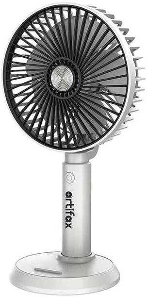 Artifax Rechargeable Portable Fan | 90° Rotation | 3-Speed | Built-in Mobile Holder | Compact & Easy to Use USB Fan
