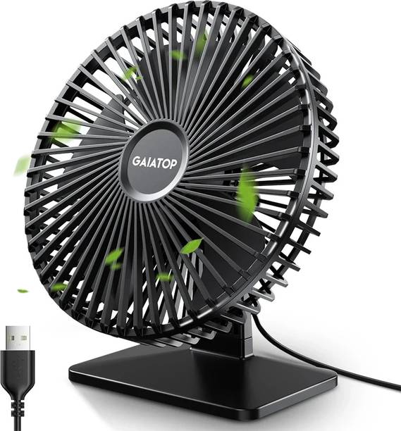 Gaiatop 3 Speeds Portable Mini Powerful Desktop Table Fan Small Table Fan, 6.5 Inch Ultra-quiet, 90° Adjustment for Better Cooling USB Fan