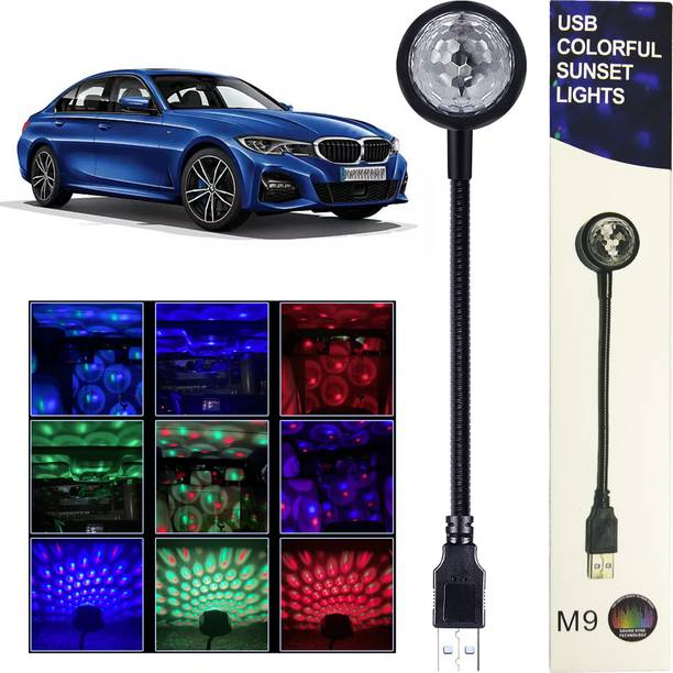 WRADER USB Disco Light with 7 Colors and 9 Functional Modes USB Light for 3 Series Cars Other Cars SUVs Home Parties Bedroom and Hall Multicolor Led Light