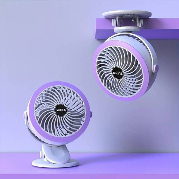 PYXBE Portable Clip on Fan(RECHARGEABLE PORTABLE USB FAN),360° Rotate Personal Mini Fan,Home,Office,3 Speed Portable Clip on Fan,7 Inch Powerful USB Table Fan Rechargeable Fan