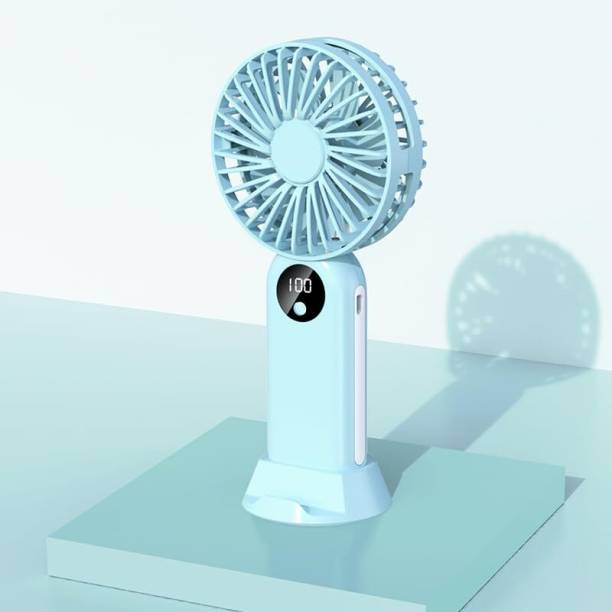 Refulgix X18 Mini Fan Portable Hand Fan with Power Bank 2400 mAh Battery, Lightweight, 3 Speeds USB Fan