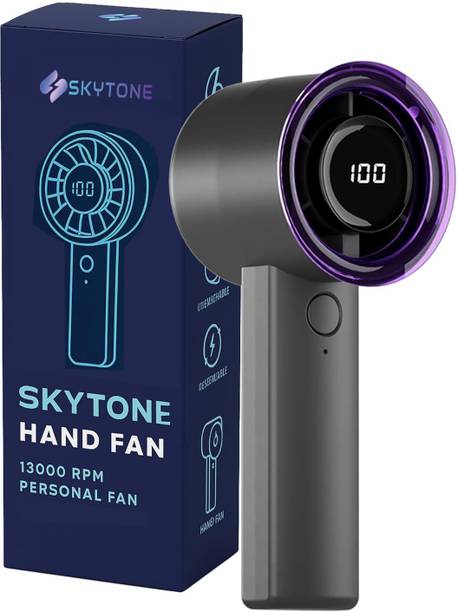 SKYTONE Mini Rechargeable Hand Fan 13000 RPM 5 Speed Mini Rechargeable fan with display Portable Hand Fan USB Fan