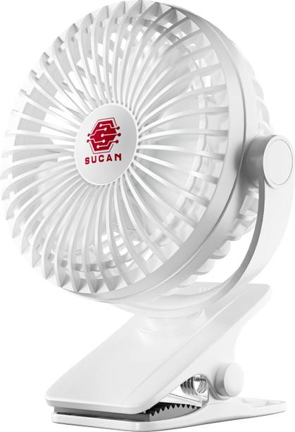 SUCAN Multi-Clip Function, Type-C USB Charging, Upto 6 hrs Back-up, Silent BLDC Motor, 5 Inch Portable Rechargeable Mini Desk Fan Rechargeable Fan