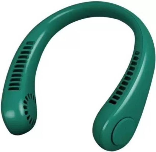 WTG Portable Rechargeable Personal Neck Fan 3 Speeds Hands Free multiclour Green_neck fan 17 USB Air Cooler
